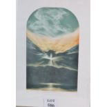 Suzanne Jameson (20th century) - `Wastwater Sunset', pencil signed artists proof colour print,