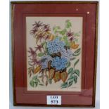 Sheila Kimber (20th century) - `Still life', watercolour, signed, 50cm x 36cm, framed,