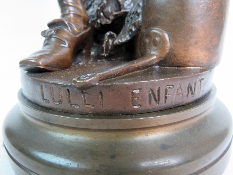 A fine bronze sculpture after Adrien Etienne Gaudez (1845-1902) - 'Lulli Enfant' depicting a young - Image 2 of 5