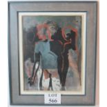 Alexander Robertson (20th century) - `Abstract Figurative Study', oil, inscribed verso, 45cm x 35cm,