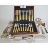 A selection of tableware to include Mappin & Webb silver plated serving set,