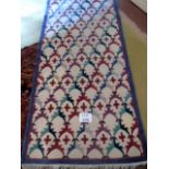 An unusual 20th century wool rug made by the Tibetan refugees in Nepal post 1949,