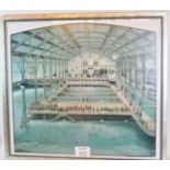 A large American colour print, San Francisco 1977, depicting Sutro Baths 1900,