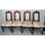 A set of 4 x 19th century mahogany framed dining chairs in need of re-upholstering,