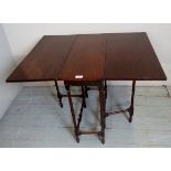 A 19th century mahogany 'Spider's leg' gate leg drop leaf occasional table,