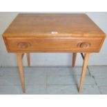 A small vintage Ercol Windsor side table/desk with a single drawer,