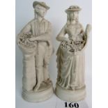 A pair of 19th century Parian Ware figur