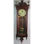 A 19th century continental Vienna-type wall clock,