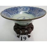 An antique Chinese blue and white ceramic bowl, in the Wanli style,