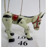 A vintage articulated metal `Muffin the Mule` puppet (a/f),