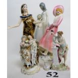 Six decorative ceramic figures (a/f),