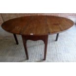 An early 20th century mahogany Gateleg oval dining table seats 4-6, 4` x 5`6" open,