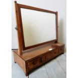 A 19th century mahogany table top vanity mirror with three small drawers to base,