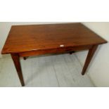 A 20th century solid oak farmhouse dining table of good rich colour,