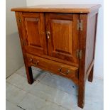 A small 20th century oak twin door side cabinet with a single drawer,
