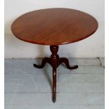 A 19th century mahogany tilt top tripod occasional table,