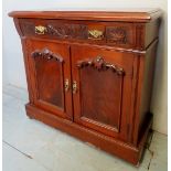 A Victorian mahogany chiffonier/sideboard, with a single drawer over cupboard doors to base,