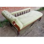 A Victorian/early Edwardian mahogany framed chaise lounge,