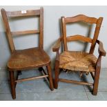 Two country childs chairs to include one