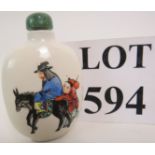 A Chinese porcelain snuff bottle and sto