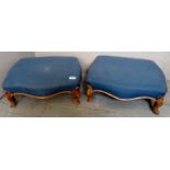 A pair of 19th century low footstools wi