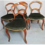 A set of four Victorian walnut framed di