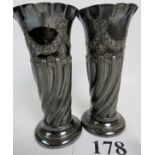A pair of Arts & Crafts silver plated va