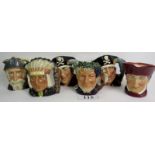 Six Royal Doulton (large) character jugs