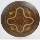 A vintage Indian enamel decorated brass
