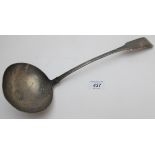 An Irish silver soup ladle, Dublin 1827,