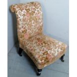 A Victorian low nursing/prayer chair uph