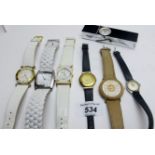 A collection of six various wristwatches