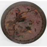 A Japanese enamel decorated copper charg