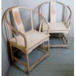 A pair of 20th century Chinese yew wood