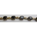 Smoky quartz bracelet, oval faceted ston