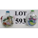 Two Chinese porcelain snuff bottles and