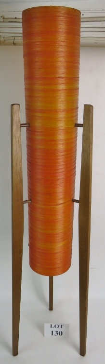 A 1960's `Rocket' lamp, the orange marbl