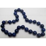 Lapis lazuli necklace, large 14mm beads, 20" length,
