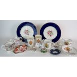 A quantity of fine British porcelain to include Coalport plates, Crown Derby dishes,