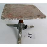 A sculpture table stand, 30cm square, adjustable height,
