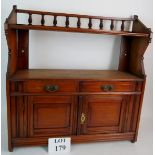 An Edwardian walnut cabinet (wall hanging or free standing), 65cm high x 60cm wide,