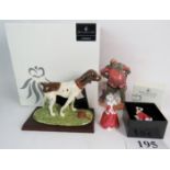 Royal Doulton figures, Pointer, from the Gun Dog Collection, with box and plinth, Falstaff,