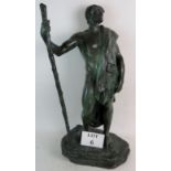 After Georges Colin (1876-1917) - `Le Chenin Parcouru', a fine quality bronze sculpture, 67cm high,