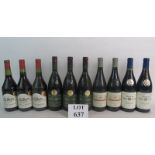 A good mixed lot of mature red wine from the Cotes du Rhone comprising 3 bottles of Caves