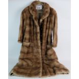 A ladies 1960's mink fur coat, approx 104cm long,