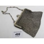 A mesh purse stamped 925,