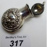 A small silver embossed perfume bottle case, Birmingham 1902, Synyer & Beddoes,
