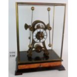 A replica English Heritage H-1 style grasshopper escapement sea clock in fitted glass case,