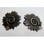 A pair of Georg Jensen, sterling clip earrings,