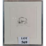 Henry Moore, OM, CH, (1898-1986) - `Bison', pencil signed limited edition etching, number IV/XX,
